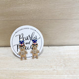 Teddy Bear USA Stud Earrings