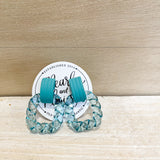 Acrylic Light Blue Drop Earrings