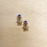 Teddy Bear USA Stud Earrings