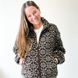 Snowflake Zip Up Sherpa Jacket