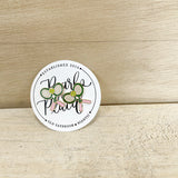 pickleball racket, tennis ball, pink handle. stud earring