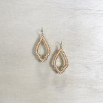 coral bead, arrowhead shape, funky, dangle earring