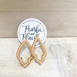 coral bead, arrowhead shape, funky, dangle earring