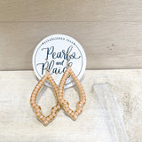 coral bead, arrowhead shape, funky, dangle earring