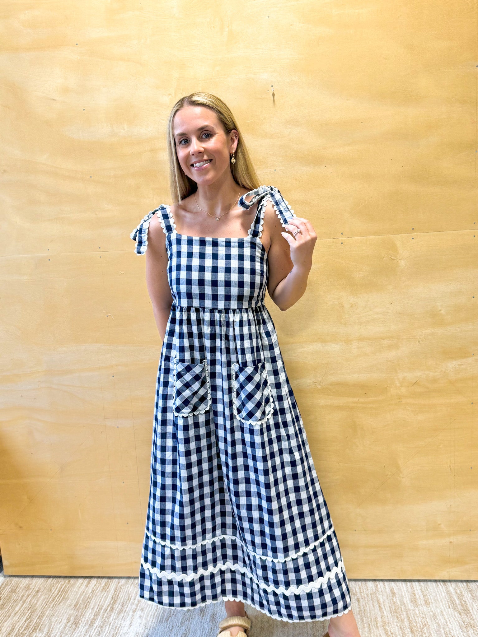 Let's Plan A Picnic Dress – Pearls Plaid - Main Image