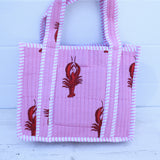 The Ellie Mini Tote - Pink Lobster