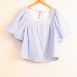 Genevieve Top - Light Blue Stripes