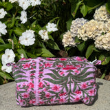 The Hallie Makeup Bag- Purple Charleston