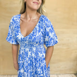 Resort Print Maxi Dress - Azure