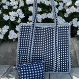 The Emilia Tote - Navy Gingham