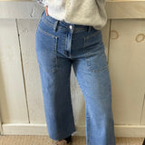 Heather Utility Wide Leg Jean