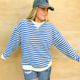 Sweet Sense Stripe Crewneck Long Sleeve
