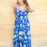 Bold Azure Maxi Dress - Floral