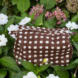 The Hallie Makeup Bag- Brown Gingham