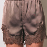 Mocha Latte Lace Trim Shorts
