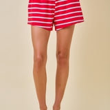 Breanna Lounge Short - Tomato/Baby Blue