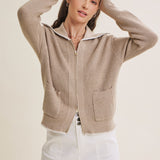 Emilie Waffle Knit Sweater Jacket