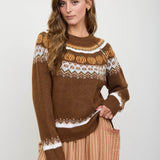 Pumpkin Fair Isle Sweater