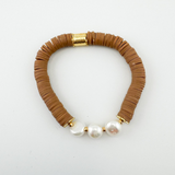 Callie Bracelet- Pearls and Brown Fall Bracelet