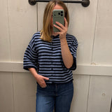 Kelsey Half Sleeve Cardigan - Navy Blue