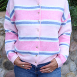 Remy Striped Cardigan - Light Pink