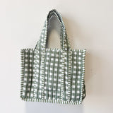 The Ellie Mini Tote -  Green Gingham