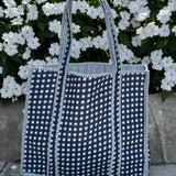 The Emilia Tote - Navy Gingham