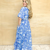 Resort Print Maxi Dress - Azure