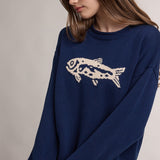 Nautical Fish Sweater - Navy