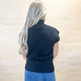 Turtle Neck Sleeve Sweater - Black
