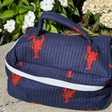 Hallie XL Makeup Bag - Navy Lobsters