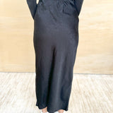 Crinkle Maxi Skirt - Black