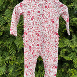 Serene Floral Zipper Footie