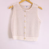 Striped Button Down Cardigan Vest