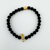 Callie Bracelet- Black With Gold Heart
