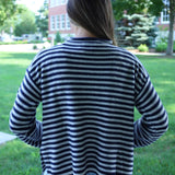 Jana Striped Sweater - Navy