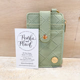 Woven Keychain Wallet in Sage