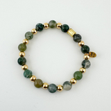 Callie Bracelet- Green/Gold Fall Beads