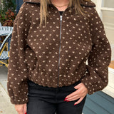 Espresso Fleece Zip Up Jacket