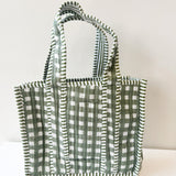 The Ellie Mini Tote -  Green Gingham