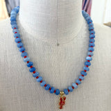 Callie Necklace - Blue/Red with Lobster