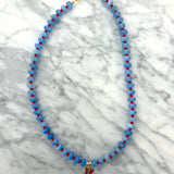 Callie Necklace - Blue/Red with Lobster
