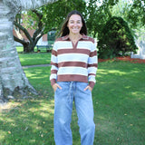 Allie Striped Collared Sweater