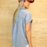 Clear Coast Button Up Top - Blue