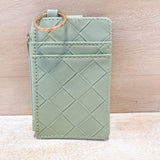 Woven Keychain Wallet in Sage