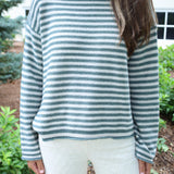 Jana Striped Sweater - Jade
