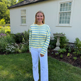 Striped Piper Cardigan- Baby Blue/Butter Yellow