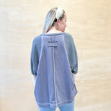 Zax Color Block Pullover Sweatshirt - Blue