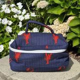 Hallie XL Makeup Bag - Navy Lobsters