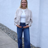 In Season Herringbone Crop Bomber